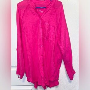 Aerie M gauze button down